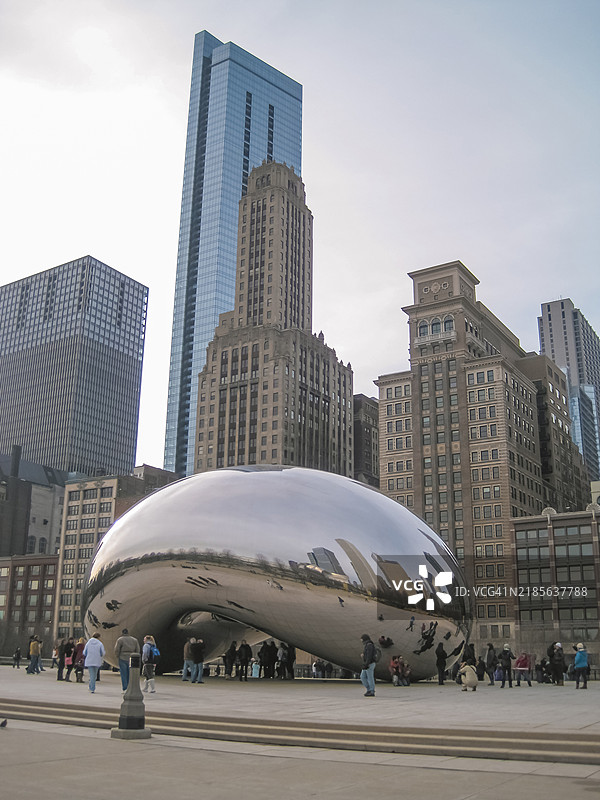 芝加哥豆子，云门雕塑，千禧公园的豆子图片素材