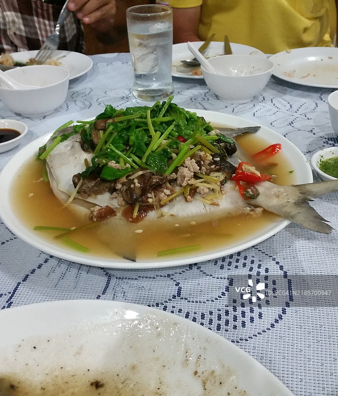 泰国菜：梅子蒸鱼图片素材