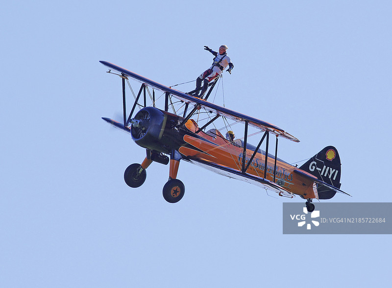 波音斯特曼双翼飞机图片素材