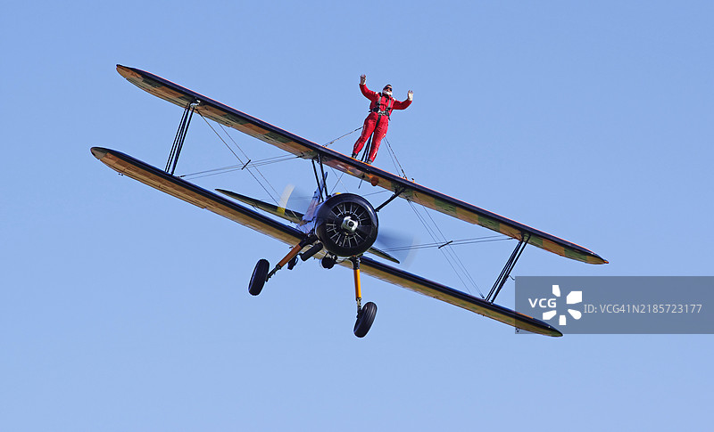 波音斯特曼双翼飞机图片素材