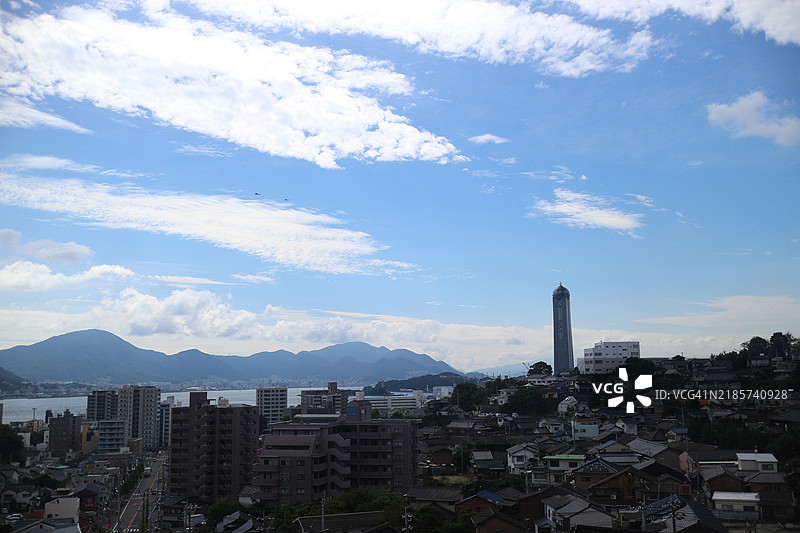 日本城市高角度建筑俯瞰图图片素材