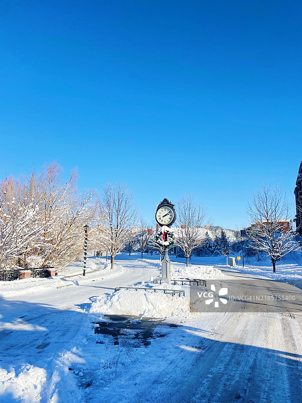 蒙大拿州博兹曼市的冬日图片素材