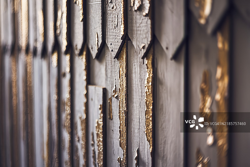 垂直排列的木板特写，背景虚化效果图片素材