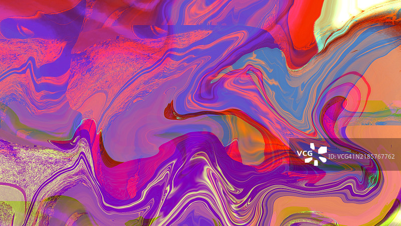 抽象丙烯画的全景拍摄，法兰克福，黑森州，德国图片素材