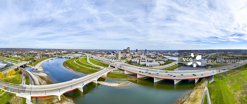 代顿天际线航拍全景图片素材