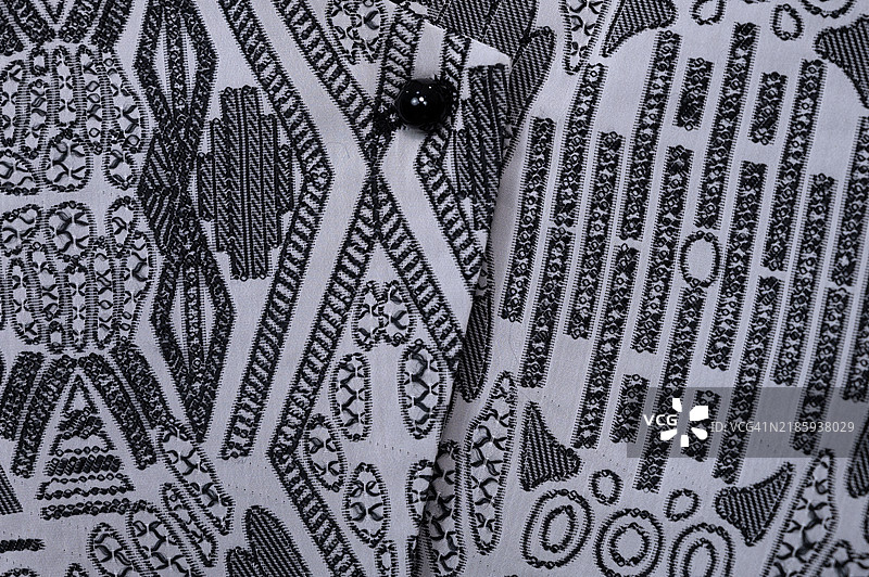 黑白图案布料的特写镜头图片素材