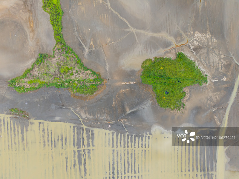特斯科科湖及其周边低收入住房和农业用地的航拍视图 - 墨西哥州,墨西哥图片素材