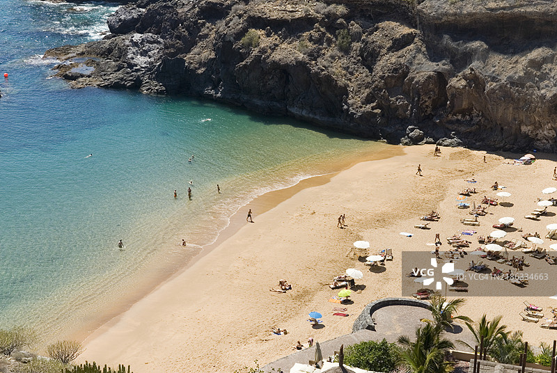 阿巴马酒店的海滩，伊索拉指南，特内里费西南部，加那利群岛，西班牙，大西洋，欧洲图片素材