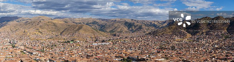 秘鲁南美洲库斯科省库斯科市的全景视图图片素材