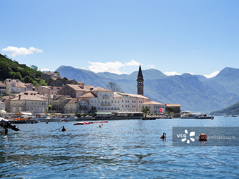 科托尔湾的佩拉斯特，联合国教科文组织世界遗产，黑山，欧洲图片素材