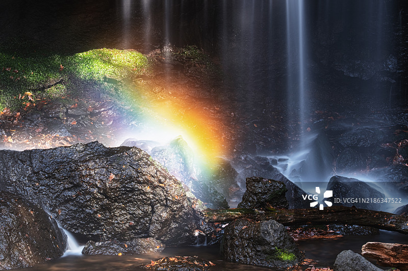 猪苗代辰沢不动瀑布图片素材