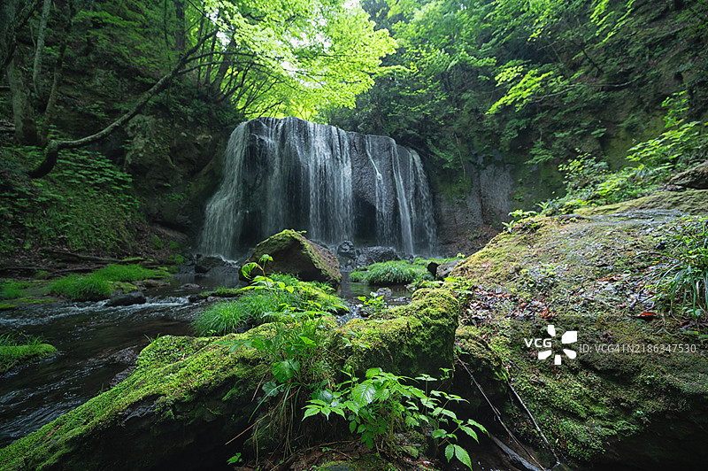 猪苗代辰沢不动瀑布图片素材