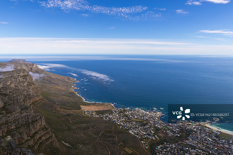 开普敦桌山的景观，南非西开普省，非洲图片素材