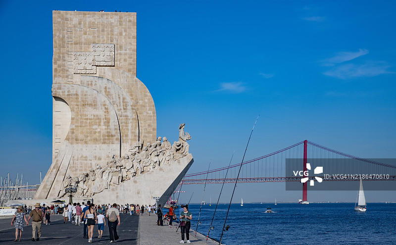 发现者纪念碑。葡萄牙，里斯本。图片素材