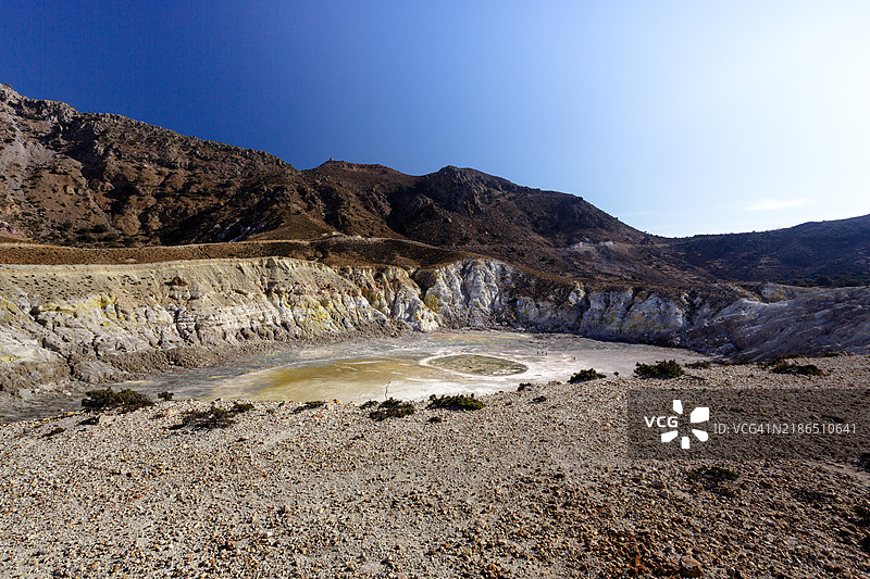 希腊尼西罗斯火山岛上的斯特法诺斯火山口图片素材