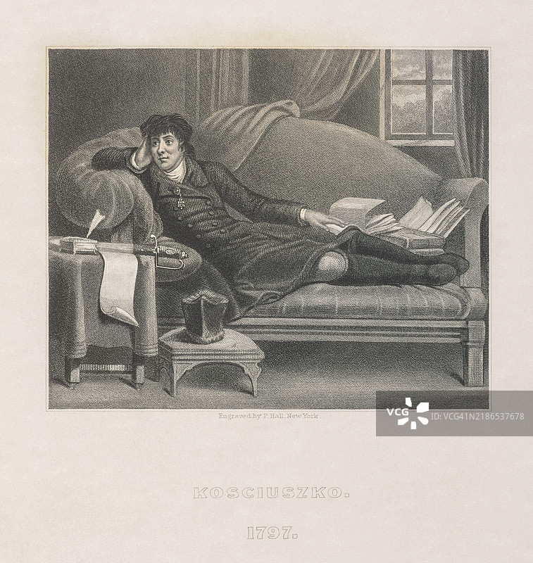 1797年塔德乌什·科希丘斯科的历史肖像。图片素材