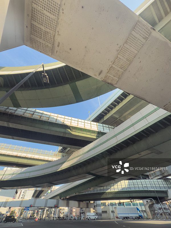 日本大阪市的高速公路交汇处图片素材