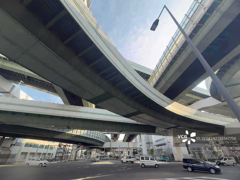 日本大阪市的高速公路交汇处图片素材