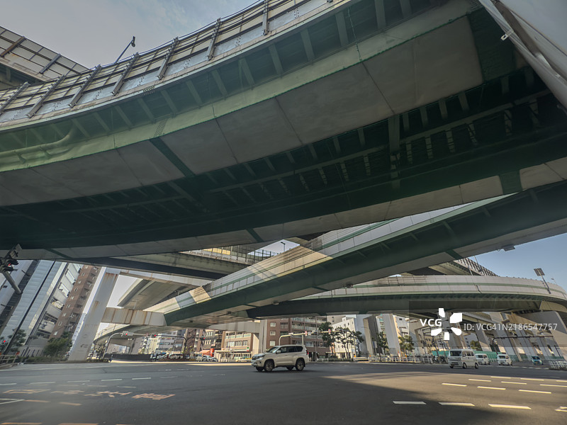日本大阪市的高速公路交汇处图片素材