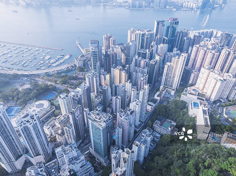 香港城市建筑的鸟瞰图图片素材