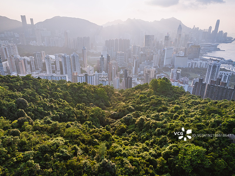 香港天际线，来自布雷马山的视角图片素材