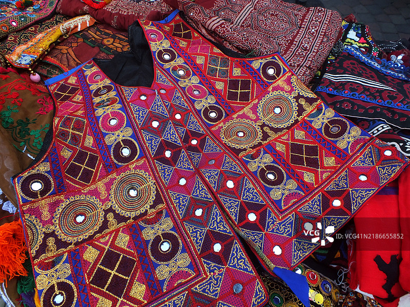 来自信德的各种纺织品和手工艺品图片素材