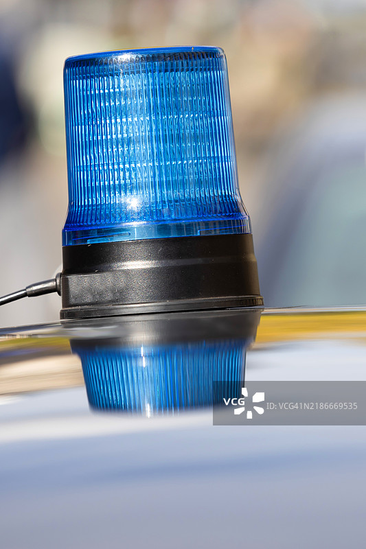 德国警方无标识民用车上的警灯图片素材