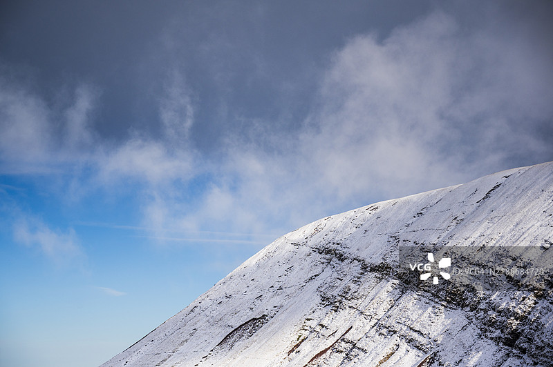 布雷肯比肯斯的冬季雪山图片素材