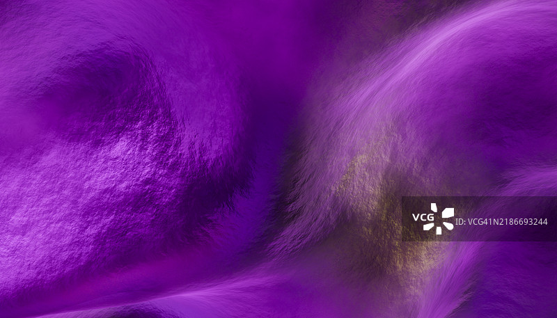 柔和的抽象背景正面视图，明亮的紫色曲线在3D渲染图像中呈现图片素材