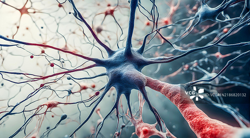神经网络脑细胞的显微镜图像图片素材