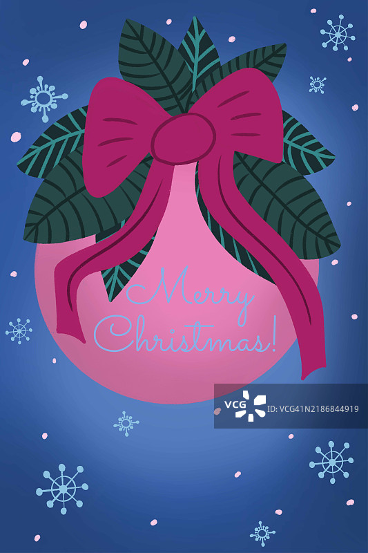 圣诞贺卡，上面写着“圣诞快乐”图片素材