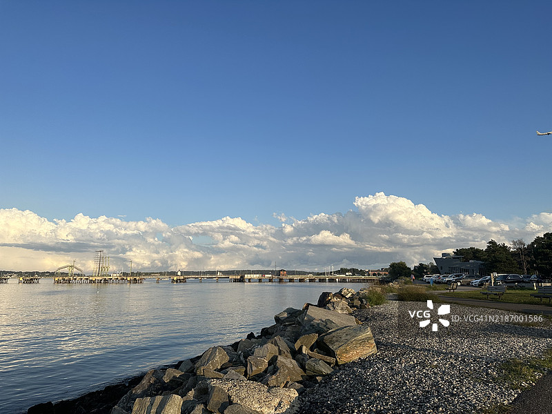 美丽的海景与天空，南波特兰，缅因州，美国图片素材