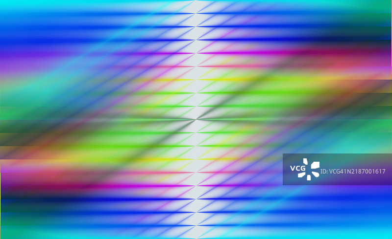 抽象背景，多彩光线的脉动和闪烁，带有消失点效果。图片素材