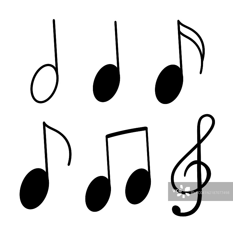 音乐图标的矢量图。音乐符号图片素材