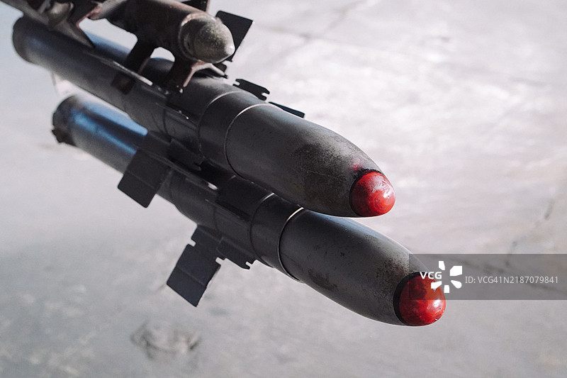 飞机导弹组件的特写细节图片素材
