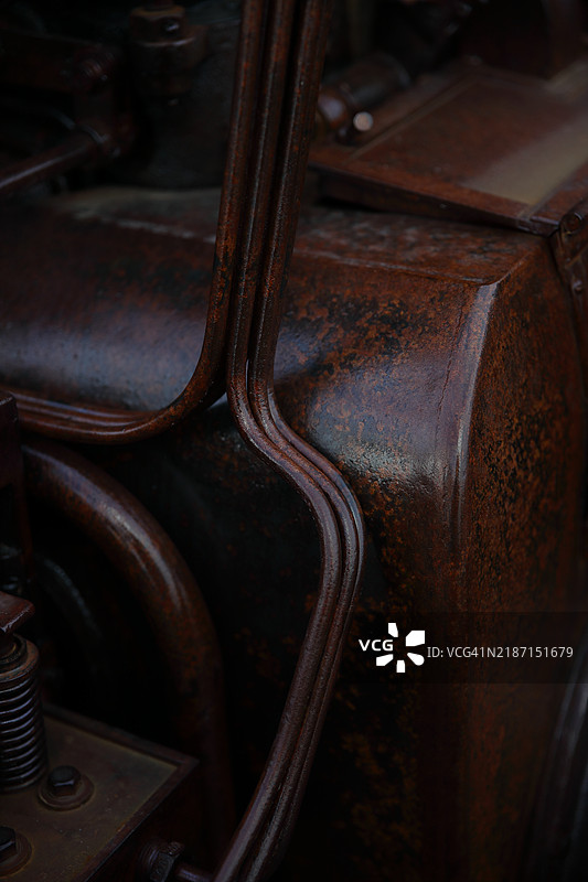 生锈的机器部件特写图片素材