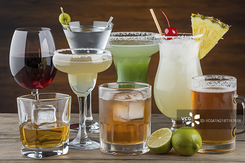 各种鸡尾酒和饮品的汇编图片素材