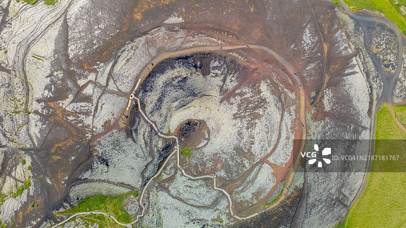 冰岛西部地区博尔加内斯的风景鸟瞰图图片素材