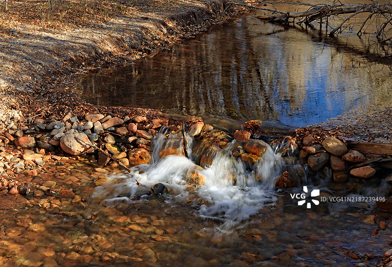 一条沿着犹他州尼博环线国家风景公路流淌的小溪图片素材
