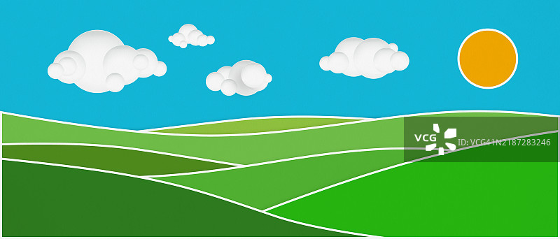 绿色山丘插图图片素材