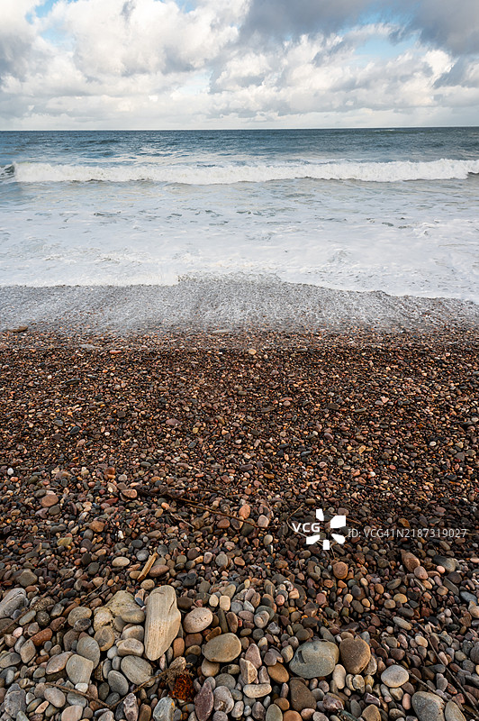磨损的卵石 - 莫雷湾。图片素材
