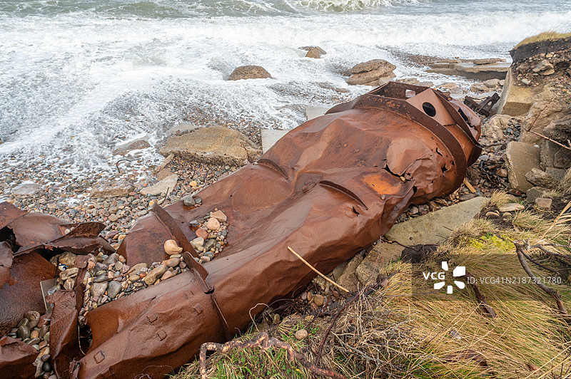 被冲刷的西洛-金斯顿河岸。图片素材