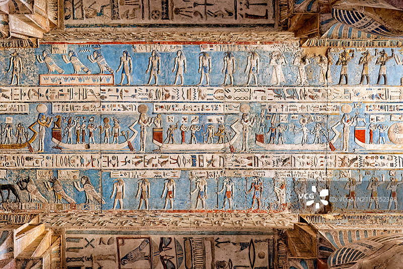 多柱厅，哈索尔神庙，丹德拉，埃及。图片素材