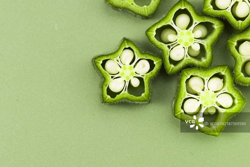 秋葵切段图片素材