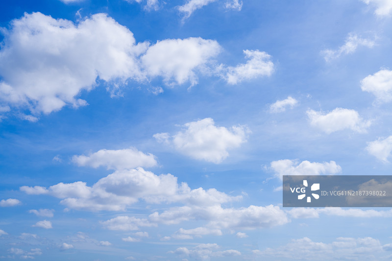 美丽的蓝天与柔软蓬松的白云图片素材