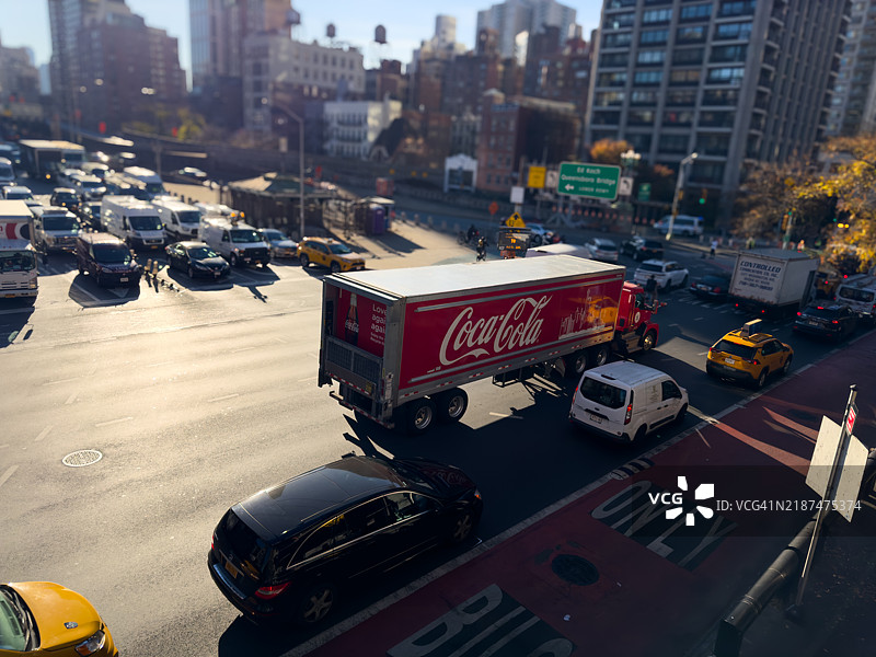 纽约市东二大道与第60街的交通，曼哈顿中城图片素材