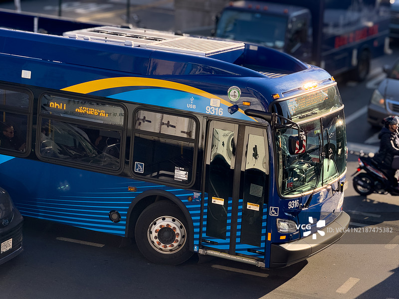 纽约市Q60 MTA公共交通巴士图片素材