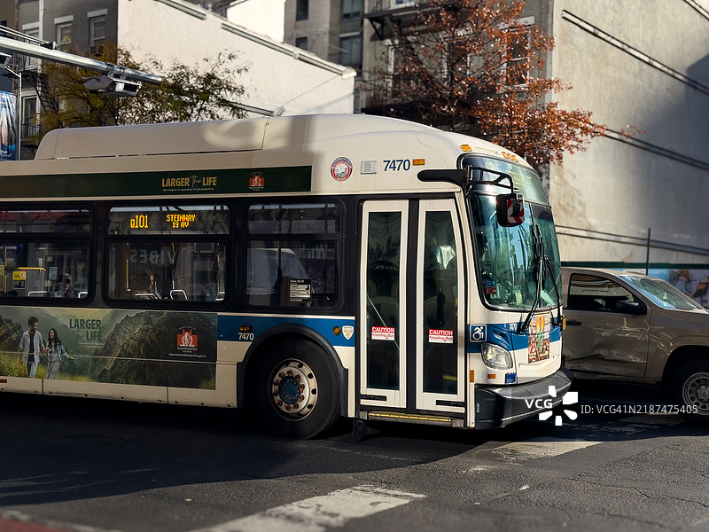 纽约市MTA M15公共交通巴士图片素材