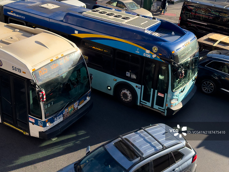 纽约市东二大道与第60街的交通，曼哈顿中城图片素材