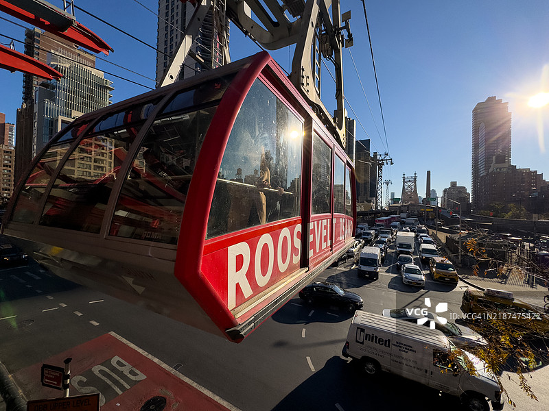 纽约市罗斯福岛空中缆车图片素材